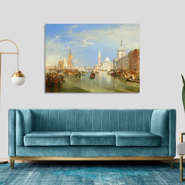 Quadro Stampa su Tela con Telaio in Legno William Turner - Venezia La Dogana e San Giorgio Maggiore