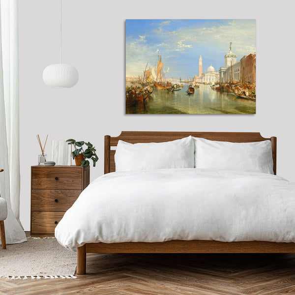 Quadro Stampa su Tela con Telaio in Legno William Turner - Venezia La Dogana e San Giorgio Maggiore