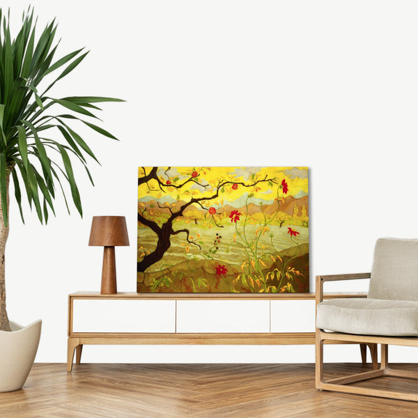 Quadro Stampa su Tela con Telaio in Legno Paul Ranson - Apple tree with red fruit
