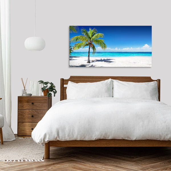 Quadro Stampa su Tela con Telaio in Legno paesaggio isola tropicale