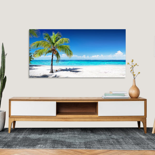 Quadro Stampa su Tela con Telaio in Legno paesaggio isola tropicale