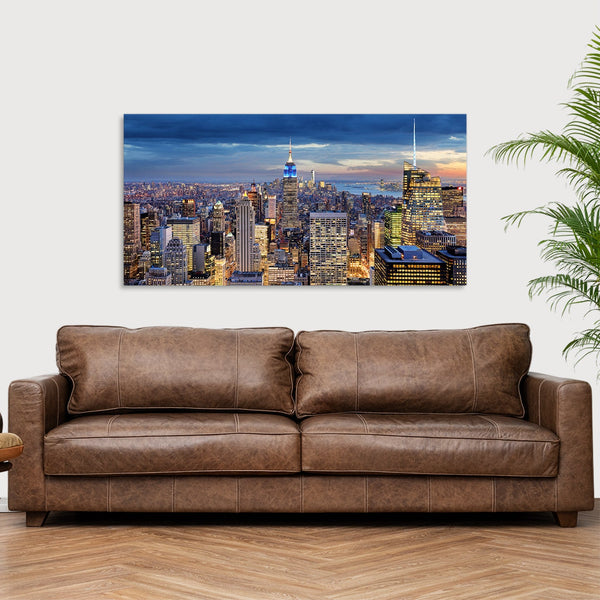 Quadro Stampa su Tela con Telaio in Legno paesaggio new york