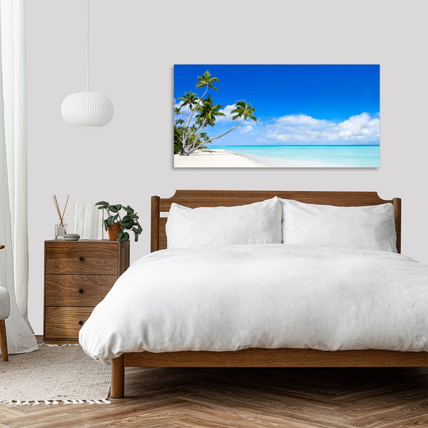 Quadro Stampa su Tela con Telaio in Legno paesaggio isola tropicale