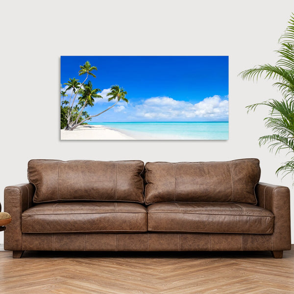 Quadro Stampa su Tela con Telaio in Legno paesaggio isola tropicale