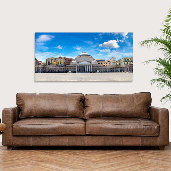 Quadro Stampa su Tela con Telaio in Legno paesaggio napoli