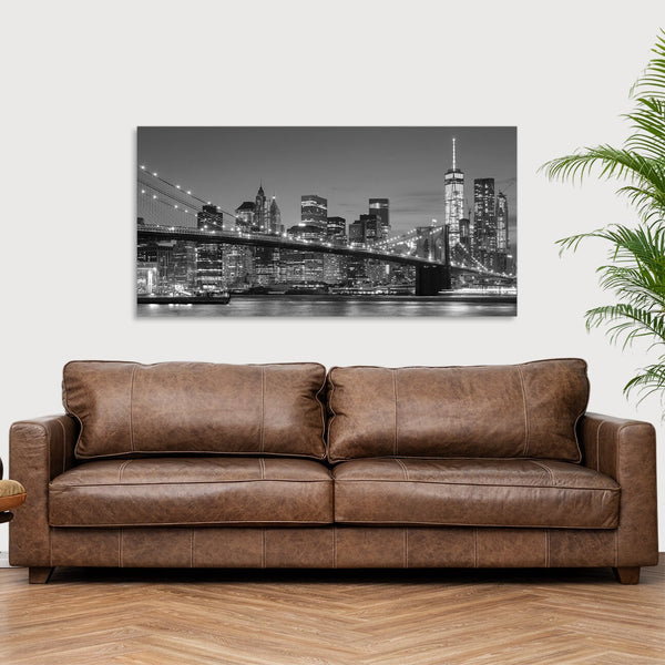 Quadro Stampa su Tela con Telaio in Legno paesaggio new york