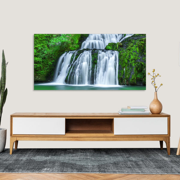 Quadro Stampa su Tela con Telaio in Legno paesaggio cascata