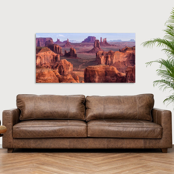 Quadro Stampa su Tela con Telaio in Legno paesaggio montagne