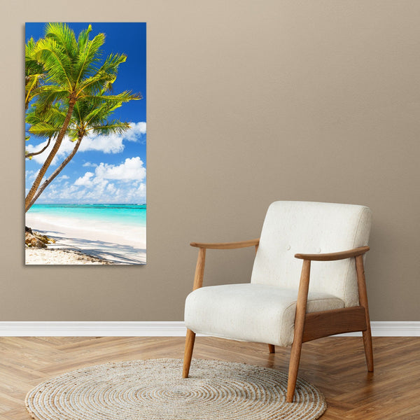 Quadro Stampa su Tela con Telaio in Legno paesaggio isola tropicale