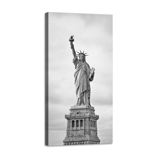 Quadro Stampa su Tela con Telaio in Legno paesaggio Statua della Libertà