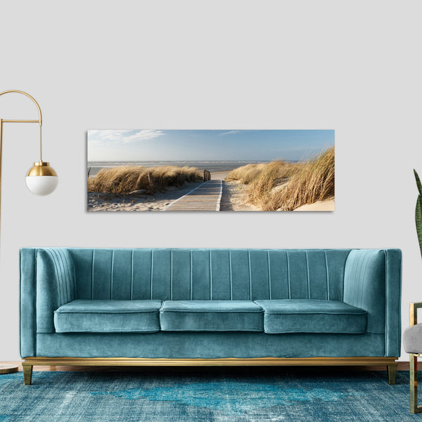 Quadro Stampa su Tela con Telaio in Legno paesaggio mare spiaggia