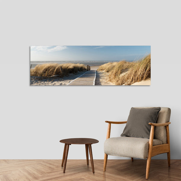 Quadro Stampa su Tela con Telaio in Legno paesaggio mare spiaggia