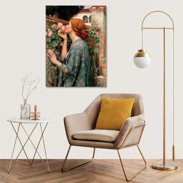Quadro Stampa su Tela con Telaio in Legno John William Waterhouse - The Soul of the Rose