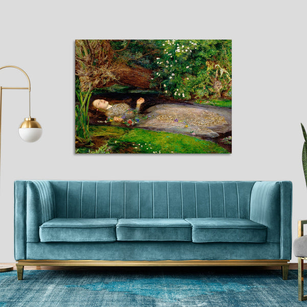 Quadro Stampa su Tela con Telaio in Legno John Everett Millais - Ophelia