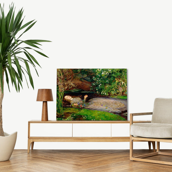Quadro Stampa su Tela con Telaio in Legno John Everett Millais - Ophelia