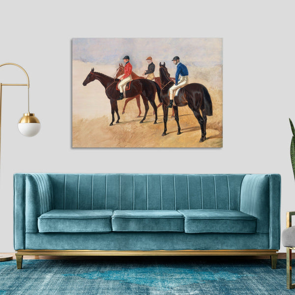 Quadro Stampa su Tela con Telaio in Legno John Frederick Herring - Steeplechase cracks