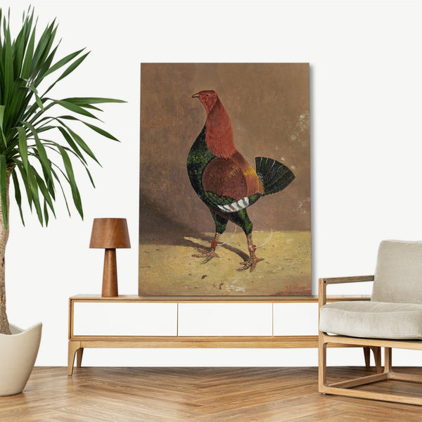 Quadro Stampa su Tela con Telaio in Legno John Frederick Herring - Fighting Cocks