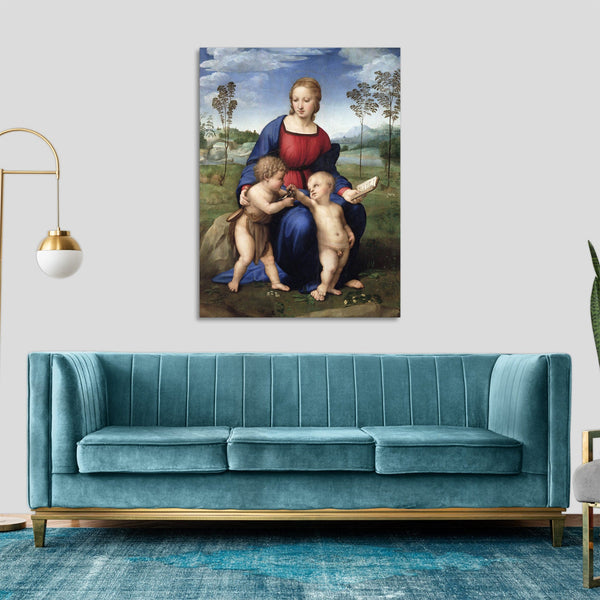 Quadro Stampa su Tela con Telaio in Legno Raffaello Sanzio - Madonna of the Goldfinch