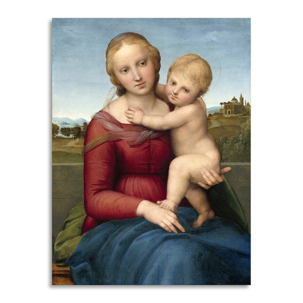 Quadro Stampa su Tela con Telaio in Legno Raffaello Sanzio - The Small Cowper Madonna