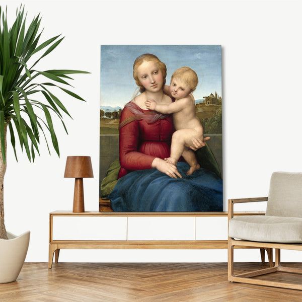 Quadro Stampa su Tela con Telaio in Legno Raffaello Sanzio - The Small Cowper Madonna