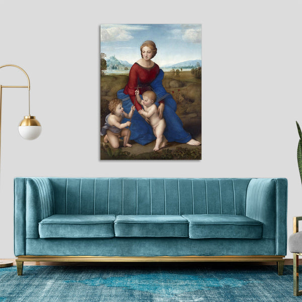 Quadro Stampa su Tela con Telaio in Legno Raffaello Sanzio - Madonna of the Goldfinch