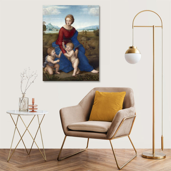 Quadro Stampa su Tela con Telaio in Legno Raffaello Sanzio - Madonna of the Goldfinch