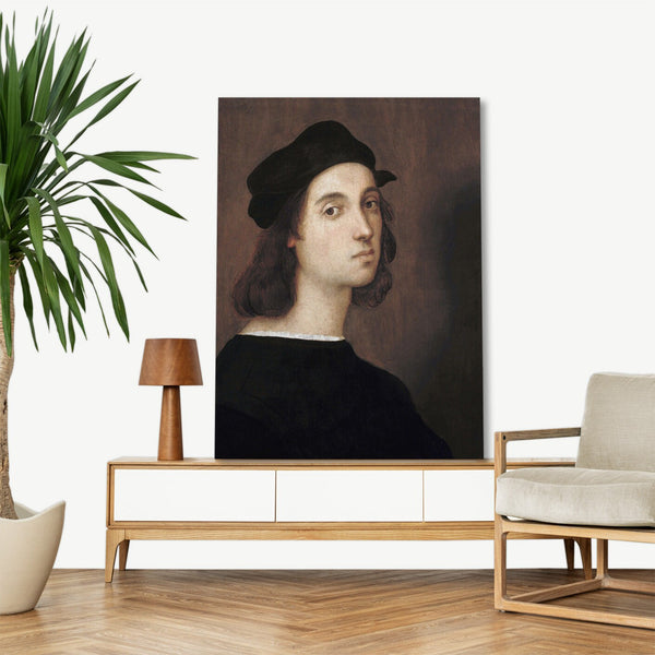 Quadro Stampa su Tela con Telaio in Legno Raffaello Sanzio - Self-portrait