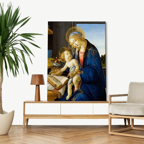 Quadro Stampa su Tela con Telaio in Legno Sandro Botticelli - The Virgin and Child