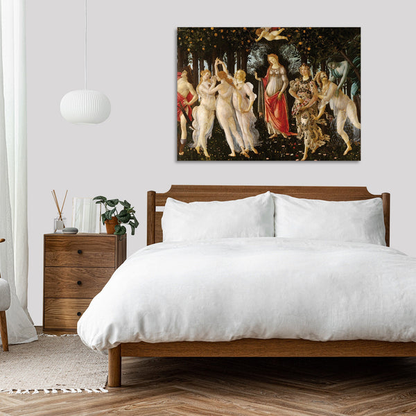 Quadro Stampa su Tela con Telaio in Legno Sandro Botticelli - Primavera