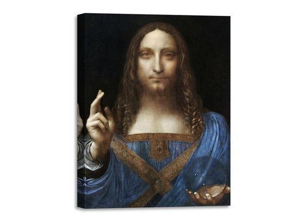 Quadro Stampa su Tela con Telaio in Legno Leonardo da Vinci - Salvator Mundi