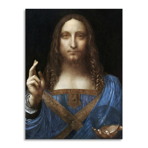Quadro Stampa su Tela con Telaio in Legno Leonardo da Vinci - Salvator Mundi