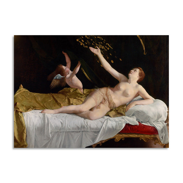 Quadro Stampa su Tela con Telaio in Legno Orazio Gentileschi - Danaë and the Shower of Gold