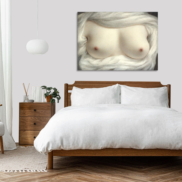 Quadro Stampa su Tela con Telaio in Legno Sarah Goodridge - Exposed female breasts