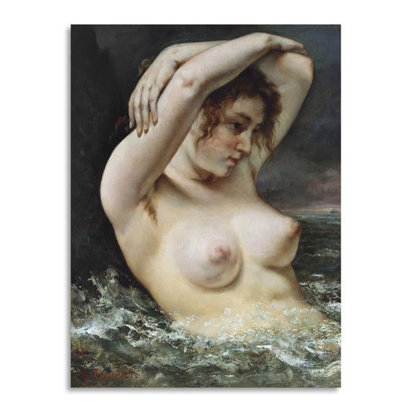 Quadro Stampa su Tela con Telaio in Legno Gustave Courbet - Naked woman