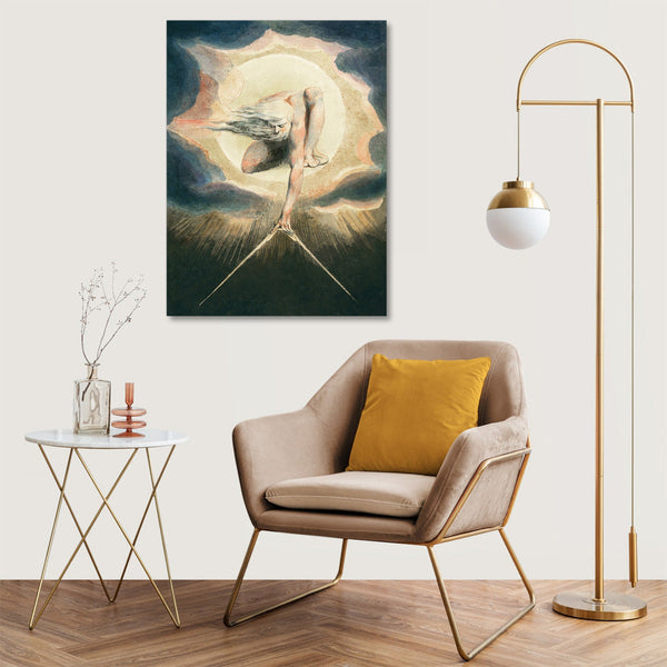 Quadro Stampa su Tela con Telaio in Legno William Blake - Ancient of Days Setting a Compass to the Earth
