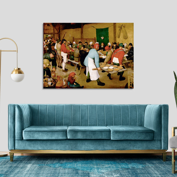 Quadro Stampa su Tela con Telaio in Legno Pieter Bruegel the Elder - Peasant Wedding