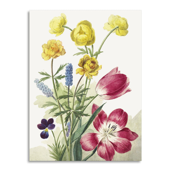Quadro Stampa su Tela con Telaio in Legno Willem van Leen - Boeket van tulpen
