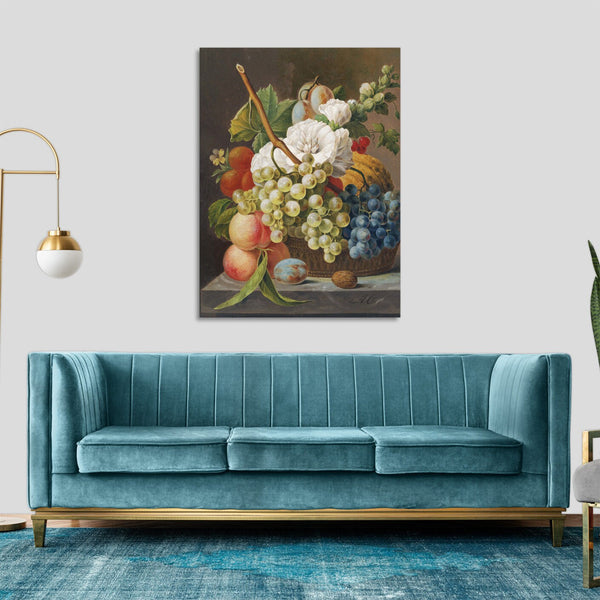 Quadro Stampa su Tela con Telaio in Legno Willem van Leen - Yellow and White Lilies