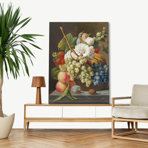 Quadro Stampa su Tela con Telaio in Legno Willem van Leen - Yellow and White Lilies