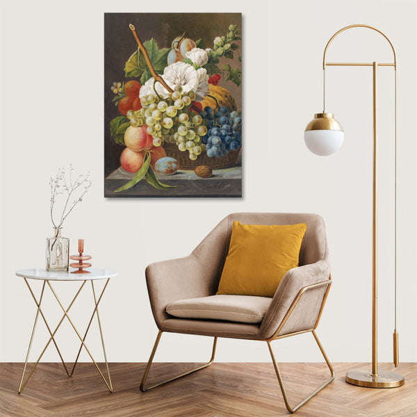 Quadro Stampa su Tela con Telaio in Legno Willem van Leen - Yellow and White Lilies