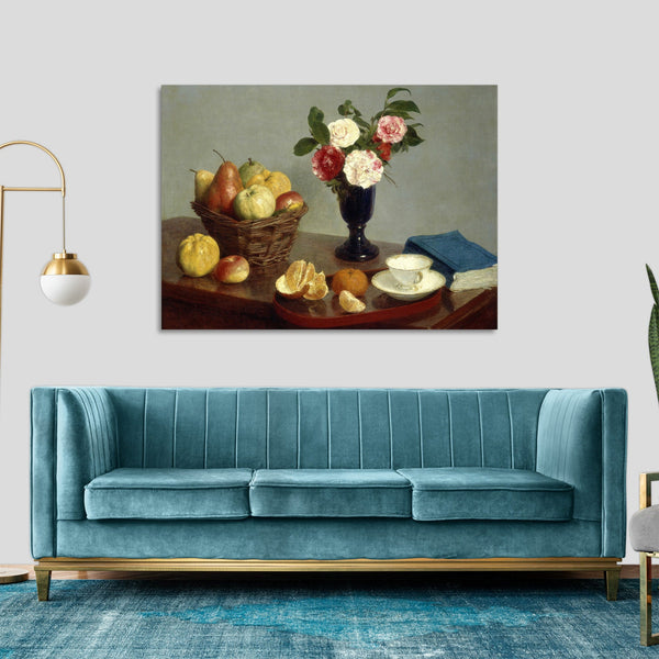 Quadro Stampa su Tela con Telaio in Legno Henri Fantin–Latour - Still Life
