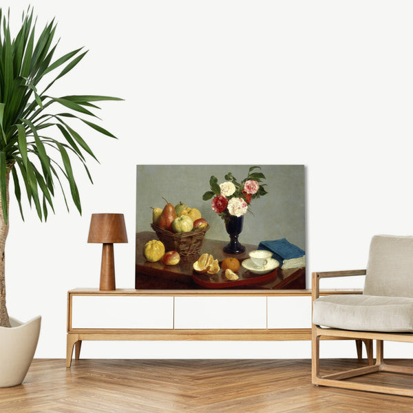 Quadro Stampa su Tela con Telaio in Legno Henri Fantin–Latour - Still Life