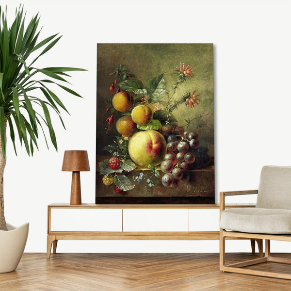 Quadro Stampa su Tela con Telaio in Legno Willem Hekking - Still Life of a Fruit