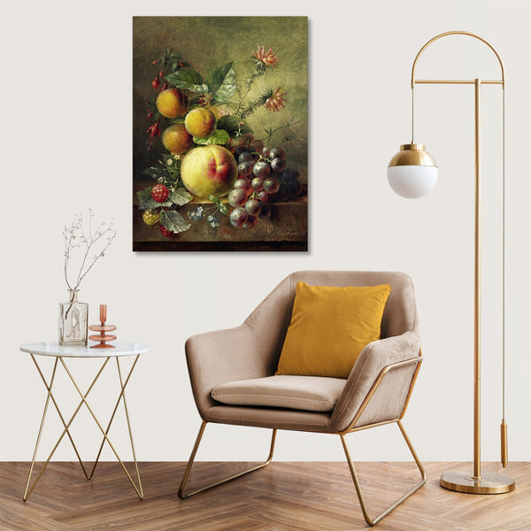Quadro Stampa su Tela con Telaio in Legno Willem Hekking - Still Life of a Fruit