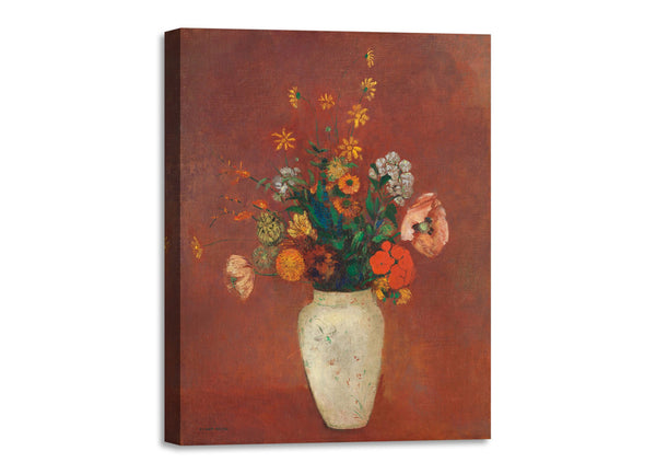 Quadro Stampa su Tela con Telaio in Legno Odilon Redon - Bouquet in a Chinese Vase