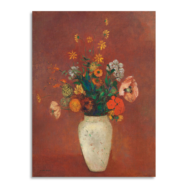 Quadro Stampa su Tela con Telaio in Legno Odilon Redon - Bouquet in a Chinese Vase