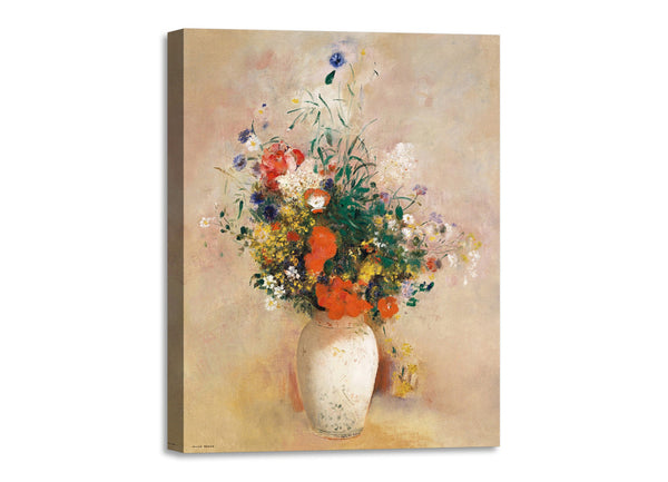 Quadro Stampa su Tela con Telaio in Legno Odilon Redon - Vase of Flowers