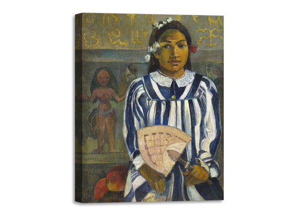Quadro Stampa su Tela con Telaio in Legno Paul Gauguin - Tehamana Has Many Parents or The Ancestors of Tehamana