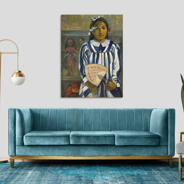 Quadro Stampa su Tela con Telaio in Legno Paul Gauguin - Tehamana Has Many Parents or The Ancestors of Tehamana