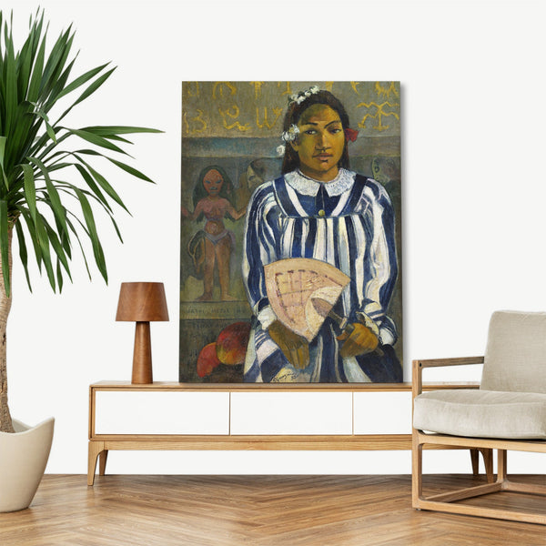 Quadro Stampa su Tela con Telaio in Legno Paul Gauguin - Tehamana Has Many Parents or The Ancestors of Tehamana